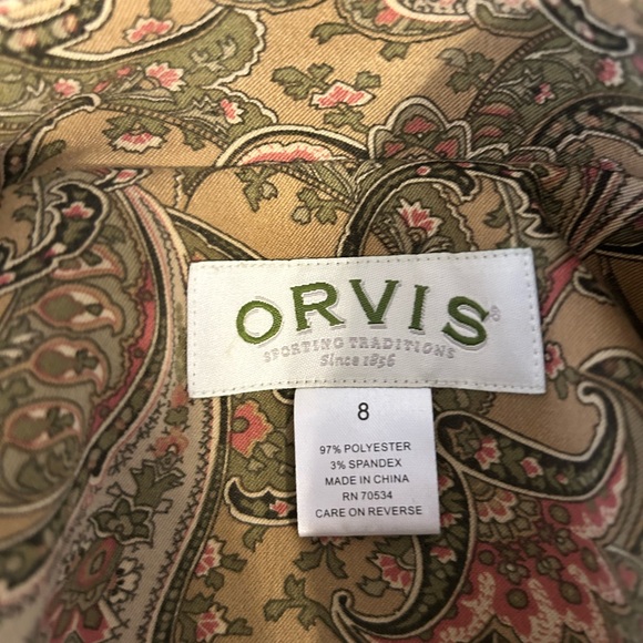 Vintage Orvis Bohemian Paisley Topper-Mandarin Collar/Sz 8 - Picture 3 of 3